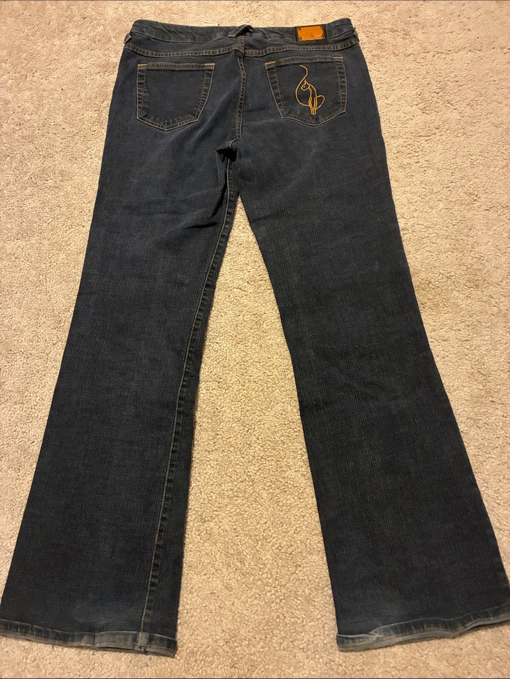 Baby Phat Dark Wash Flared Jeans - Navy Blue